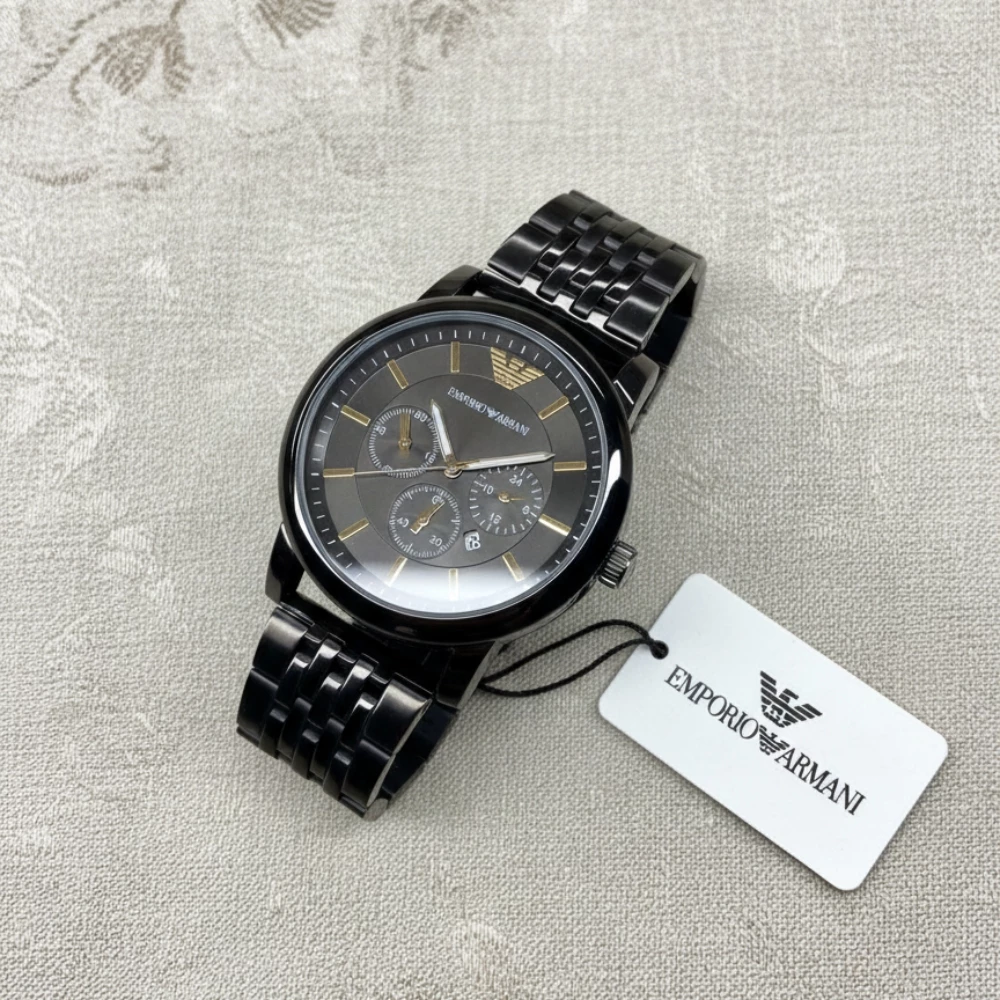 Emporio Armani Kişi Saatı – Premium Qara Metal Dizayn