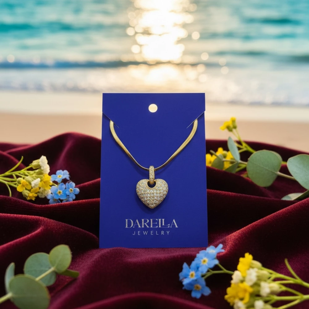 Qızılı Ürək Kulonlu Zəncir