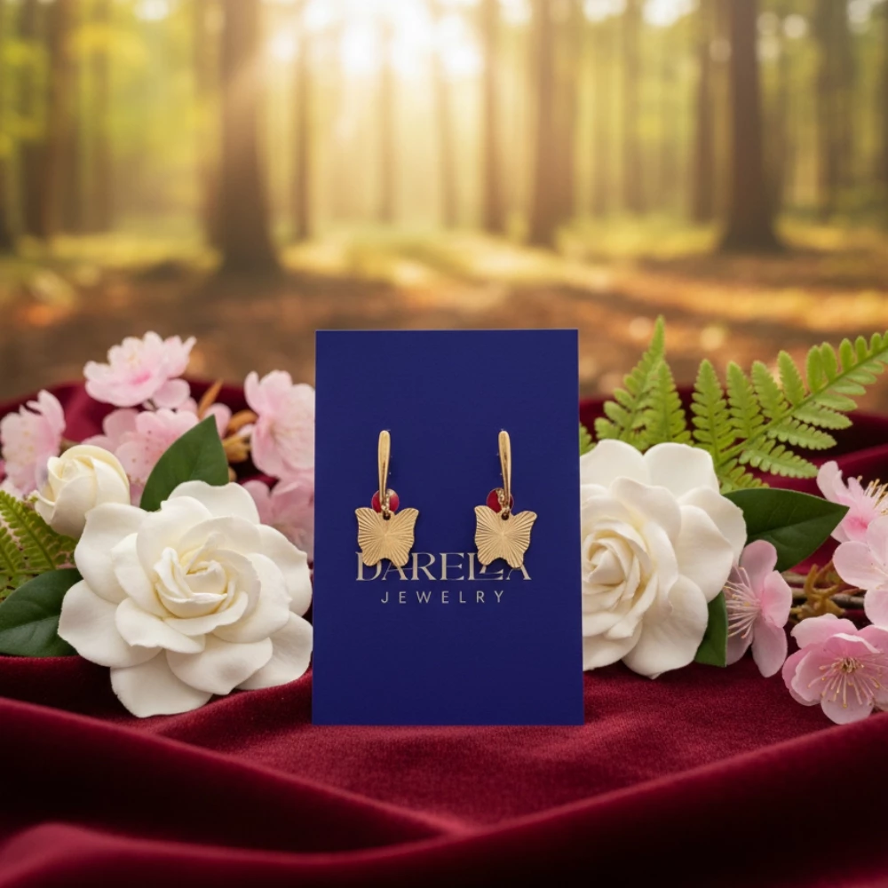 Kəpənək Formalı Qızılı Sırğalar