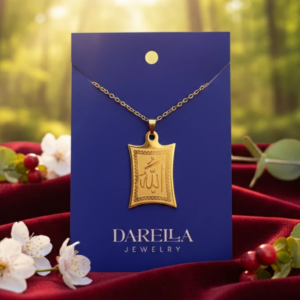 "Allah" yazılı qızılı medalyon (Premium kolleksiya)