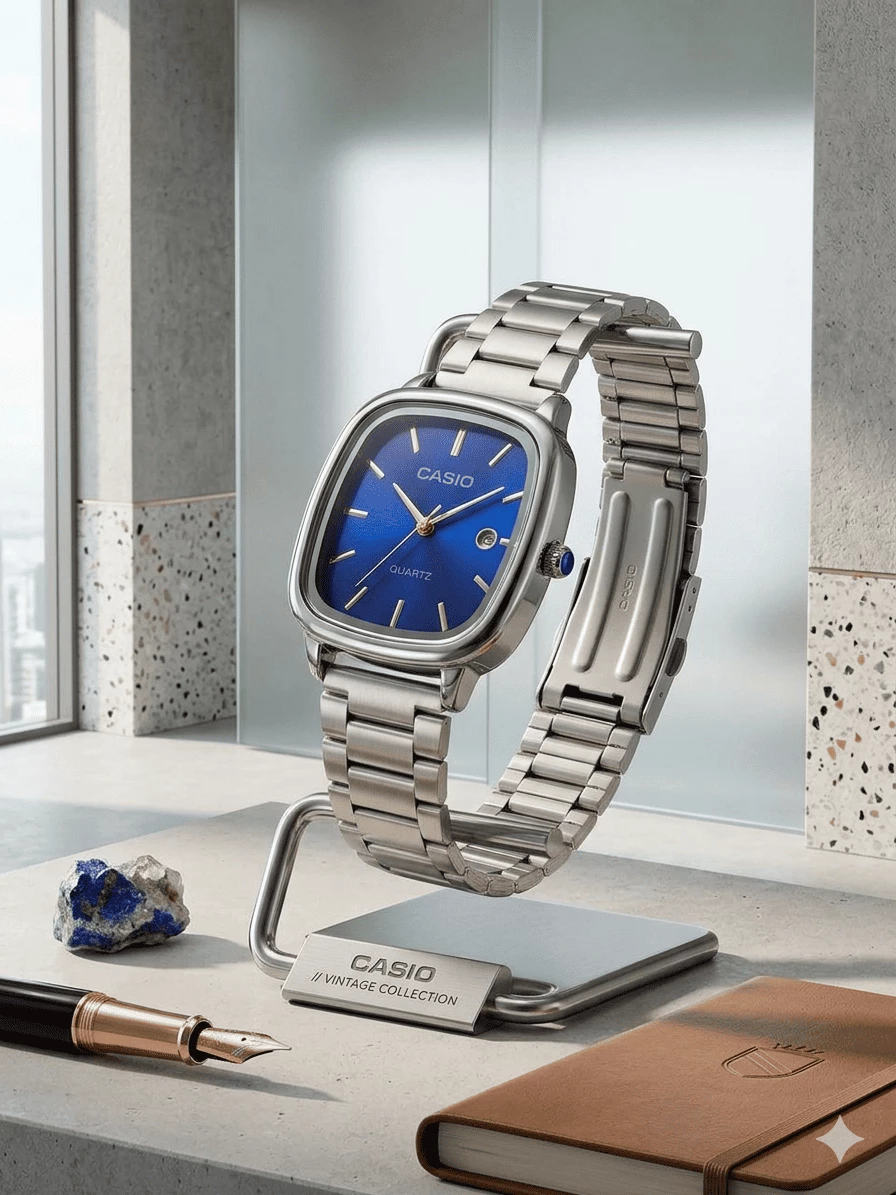 Casio Klassik Göy Siferblatlı Kişi Qol Saatı