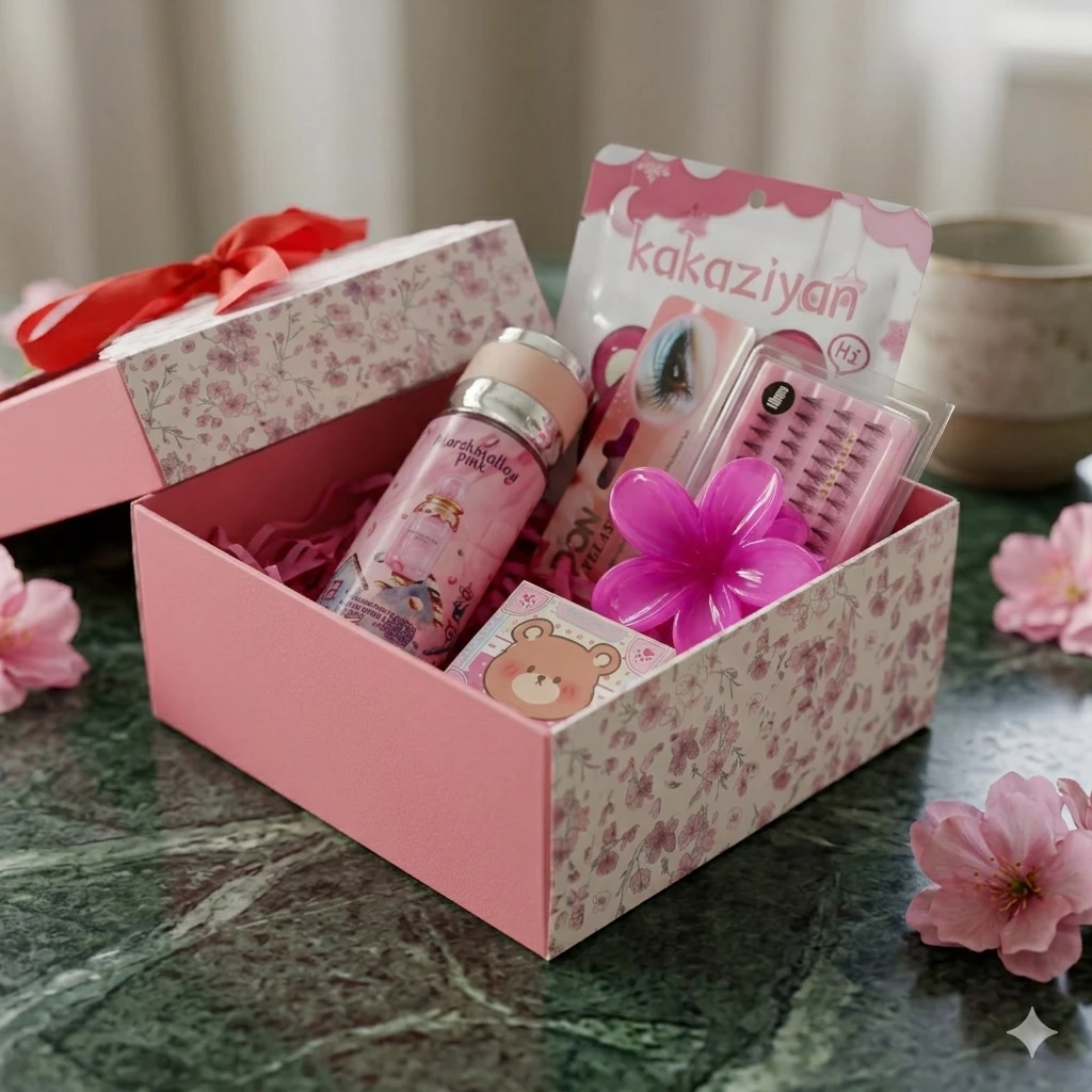 Strawberry & Marshmallow Pink Beauty Box