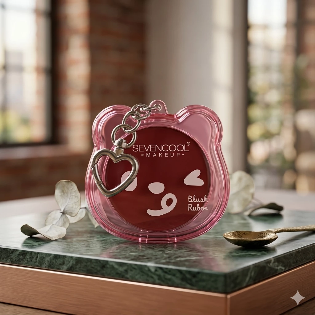 SEVENCOOL "Blush Rubon" – Sevimli ayıcıq dizaynlı kompakt krem-rumyana