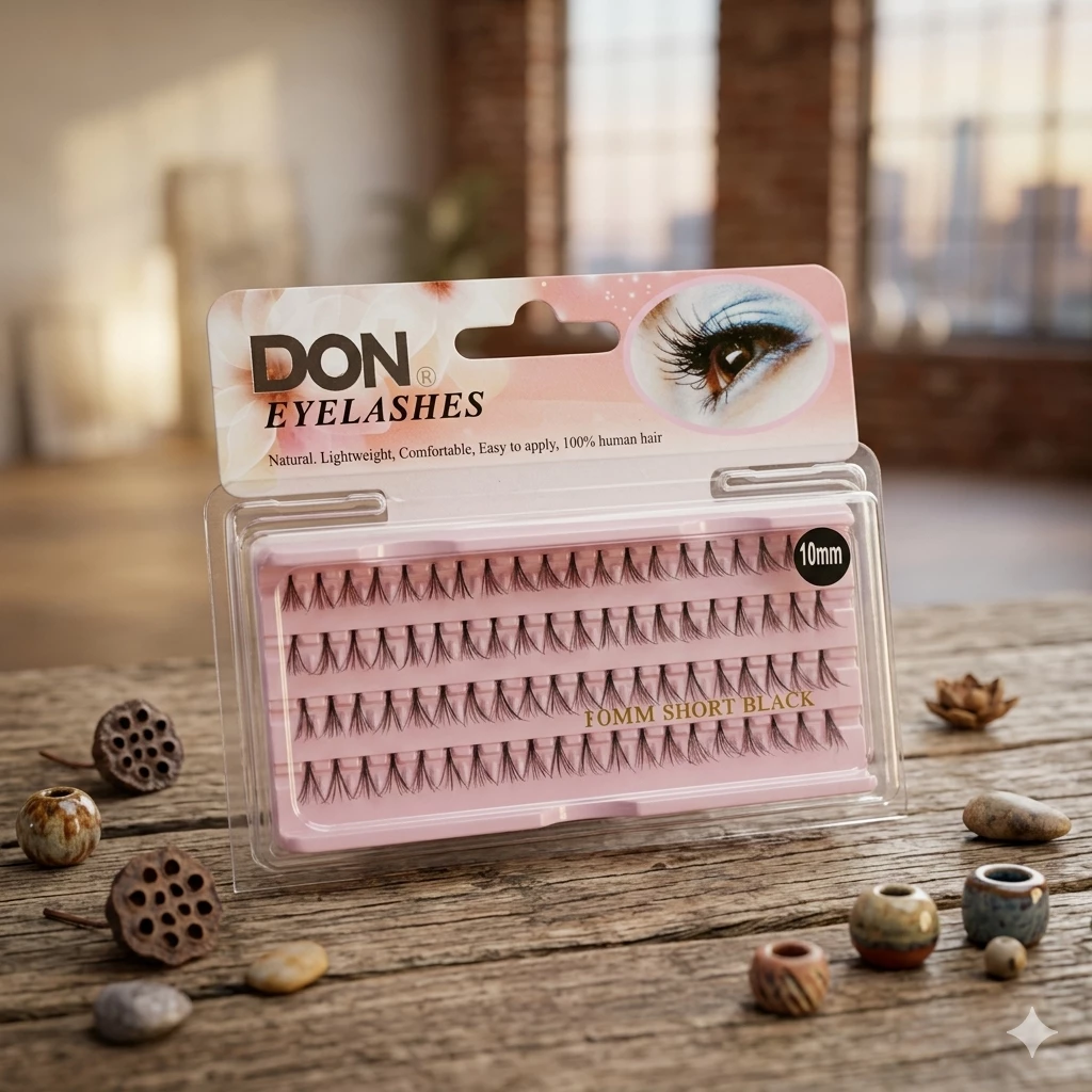 DON Eyelashes (10mm) – Təbii görünüşlü təkli kirpiklər